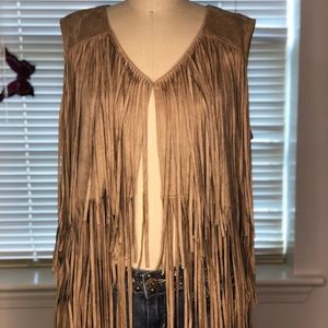 Camel/Tan fringe vest.